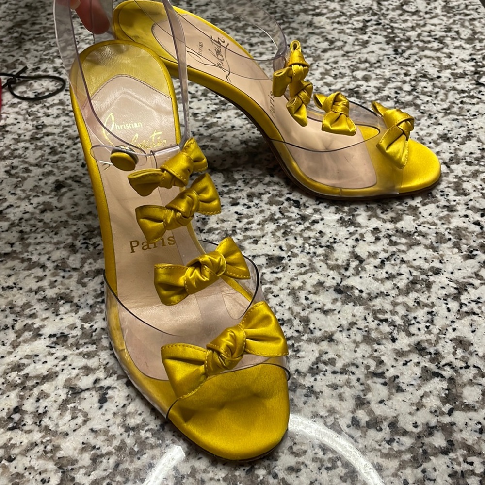 Christian Louboutin Yellow Bow 20th Anniversary sandals